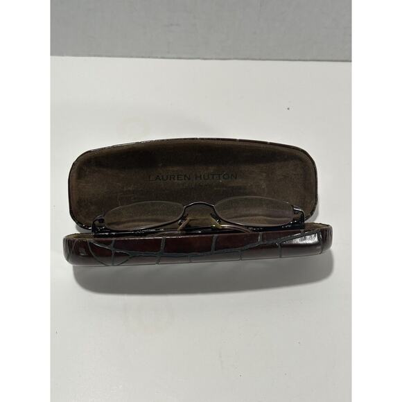 Lauren Hutton L125 Violet Eyeglasses Frames + Brown Hard Shell Case 51[]18-135MM main image 12
